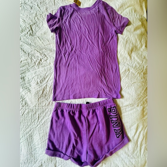PINK Purple Lavender Short Sleeve Tee & Boyfriend Drawstring Shorts - Picture 11 of 14
